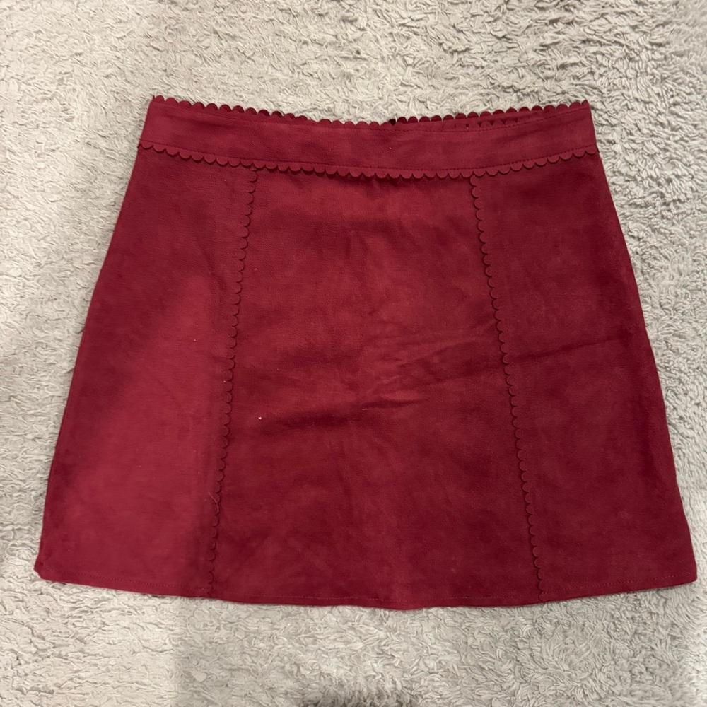 Francesca’s Deep Red Women's Suede Skirt Size Small
